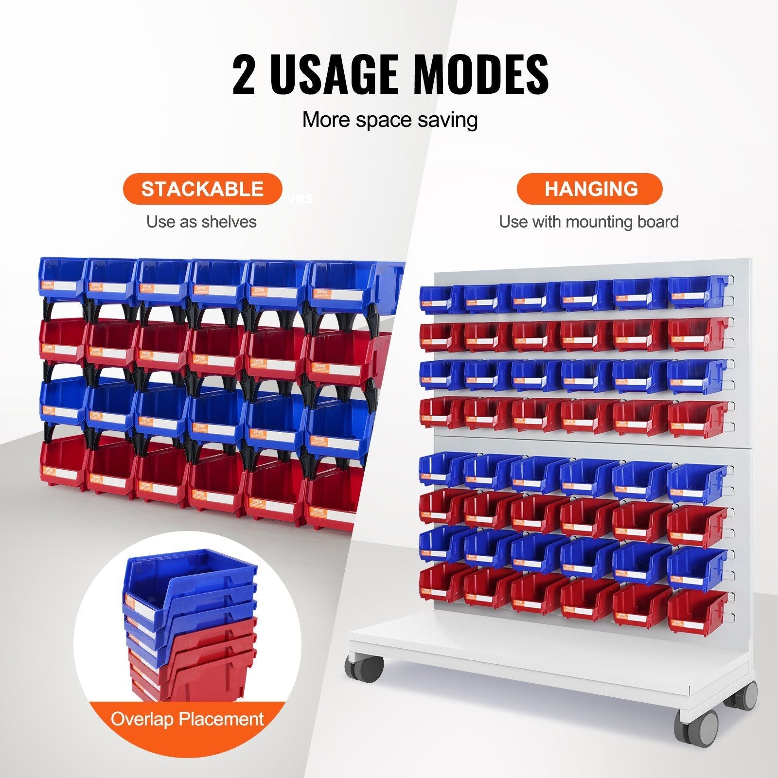 VEVOR Plastic Storage Bin 24 - Pack Heavy Duty Organizer - Inside The Bars