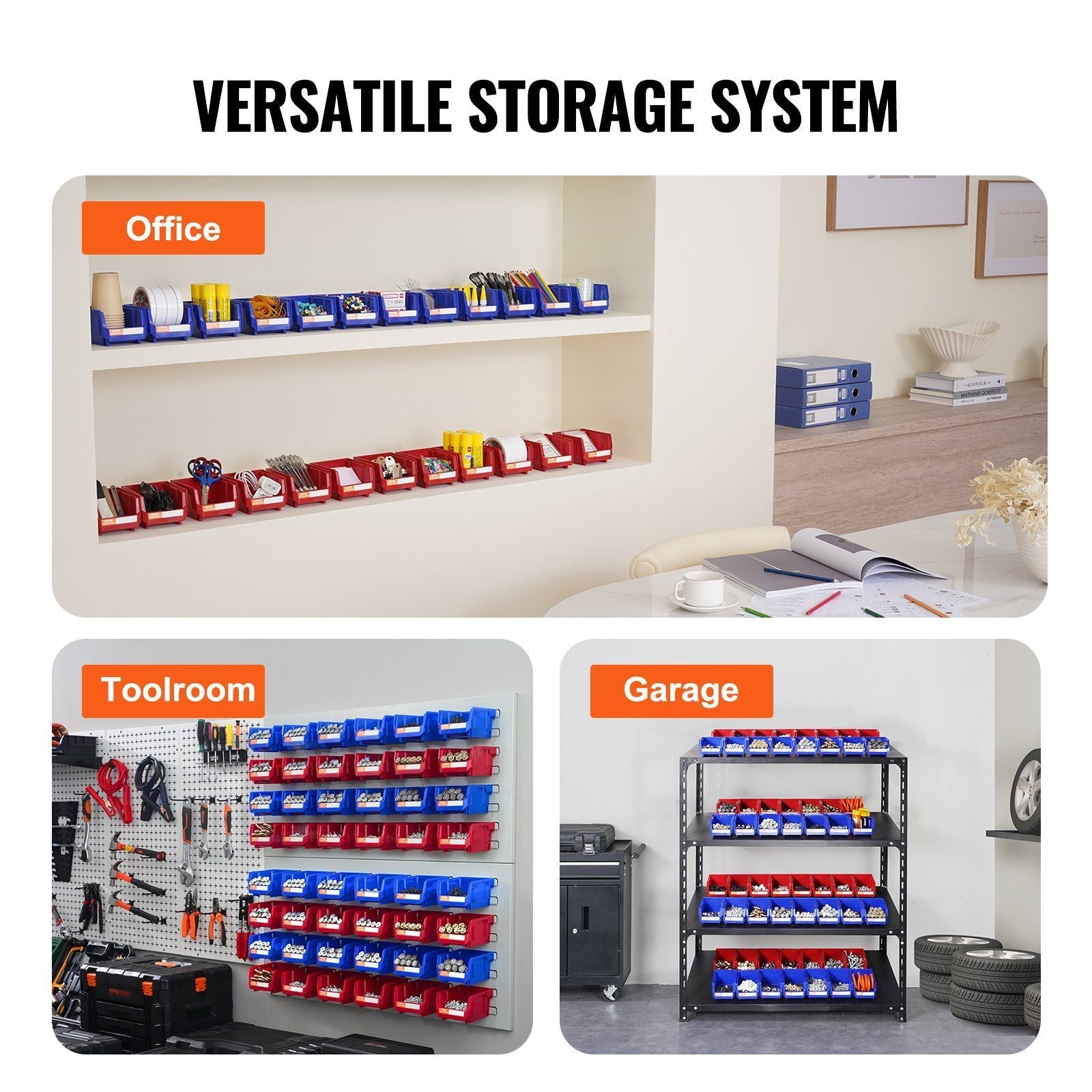 VEVOR Plastic Storage Bin 24 - Pack Heavy Duty Organizer - Inside The Bars