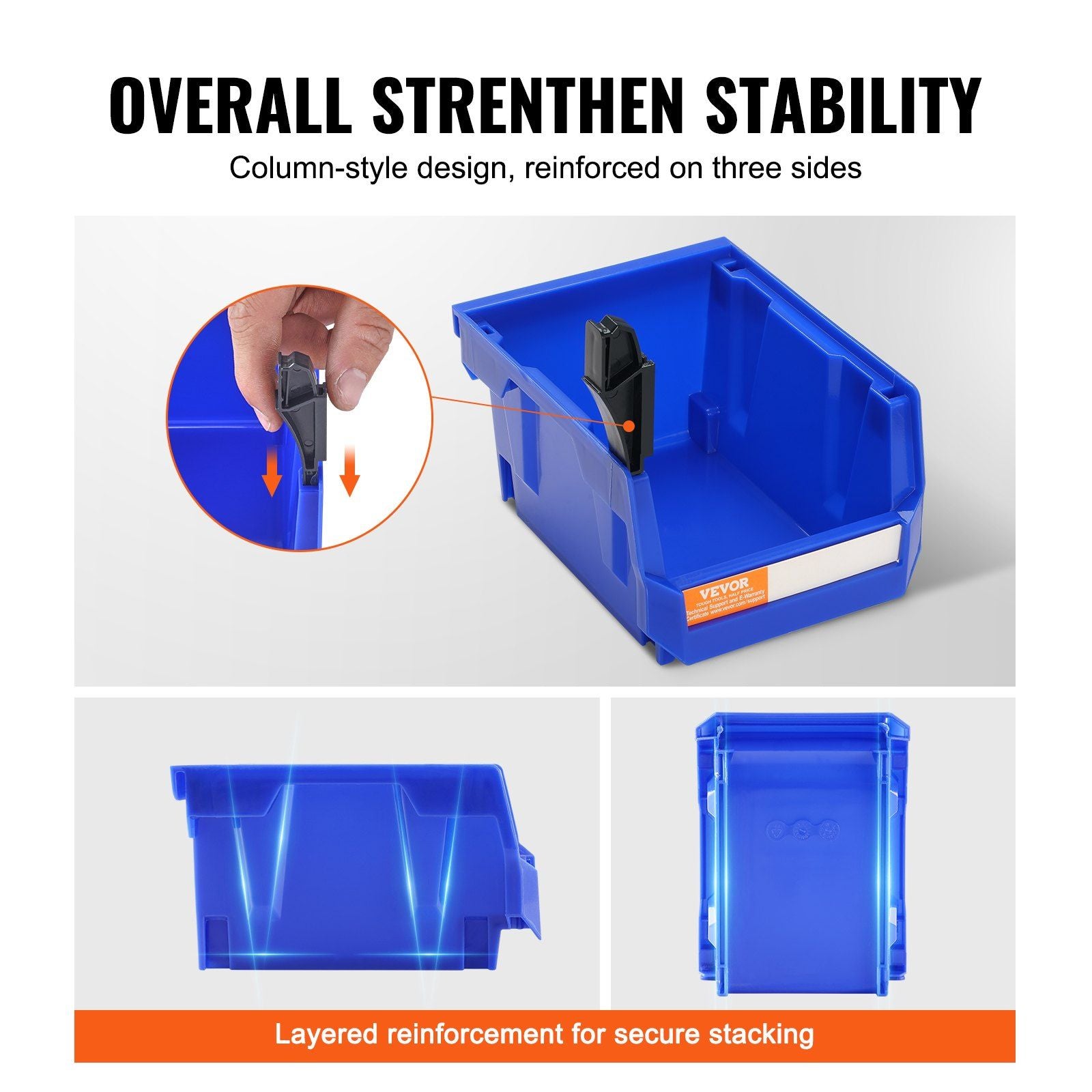 VEVOR Plastic Storage Bin 24 - Pack Heavy Duty Organizer - Inside The Bars
