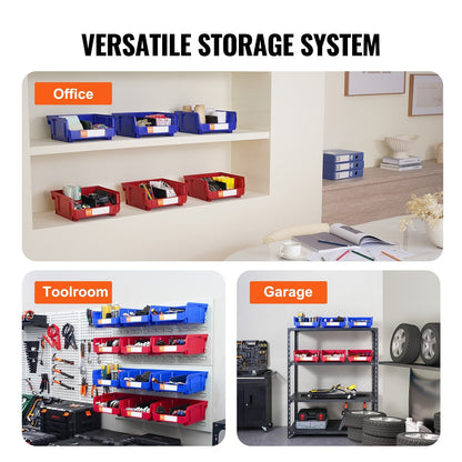 VEVOR Plastic Storage Bin 6 - Pack Heavy Duty Organizer - Inside The Bars