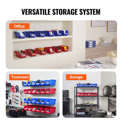 VEVOR Plastic Storage Bin Heavy Duty 12 - Pack Stackable - Inside The Bars