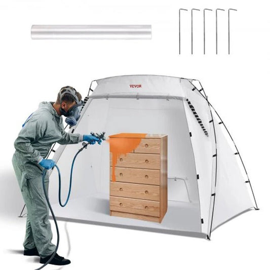 VEVOR Portable Paint Booth, Larger Spray Paint Tent with Built - In Floor & Mesh Screen, Painting Tent Station for Furniture DIY Hobby Tool, 7.5X5.2X5.2Ft Spray Paint Shelter - Inside The Bars