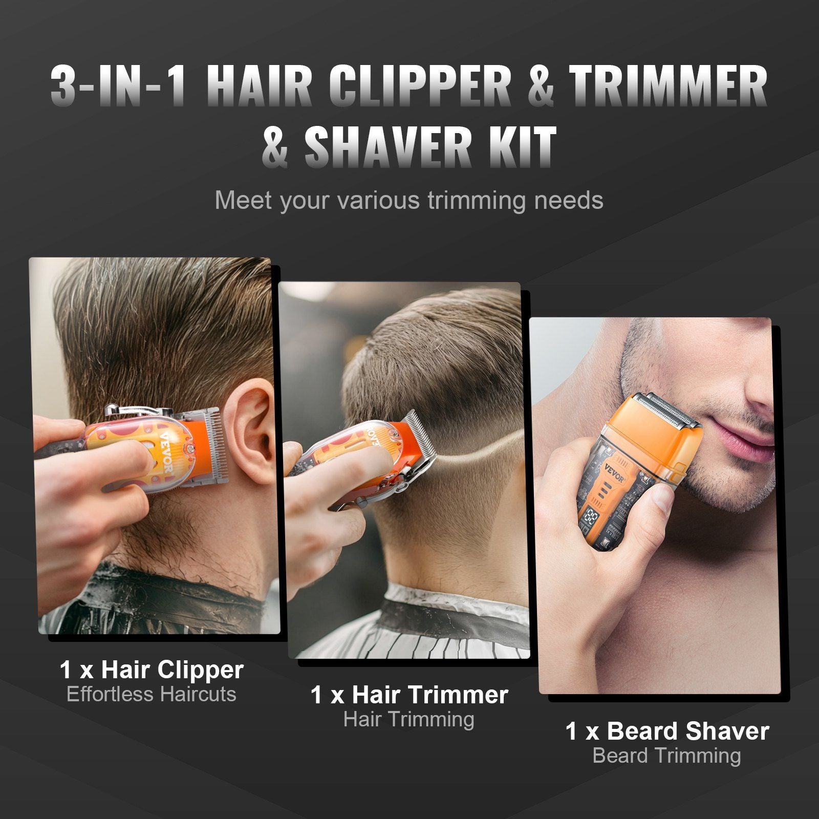 VEVOR Professional Hair Clipper for Men 3 - in - 1 Trimmer Set - Inside The Bars