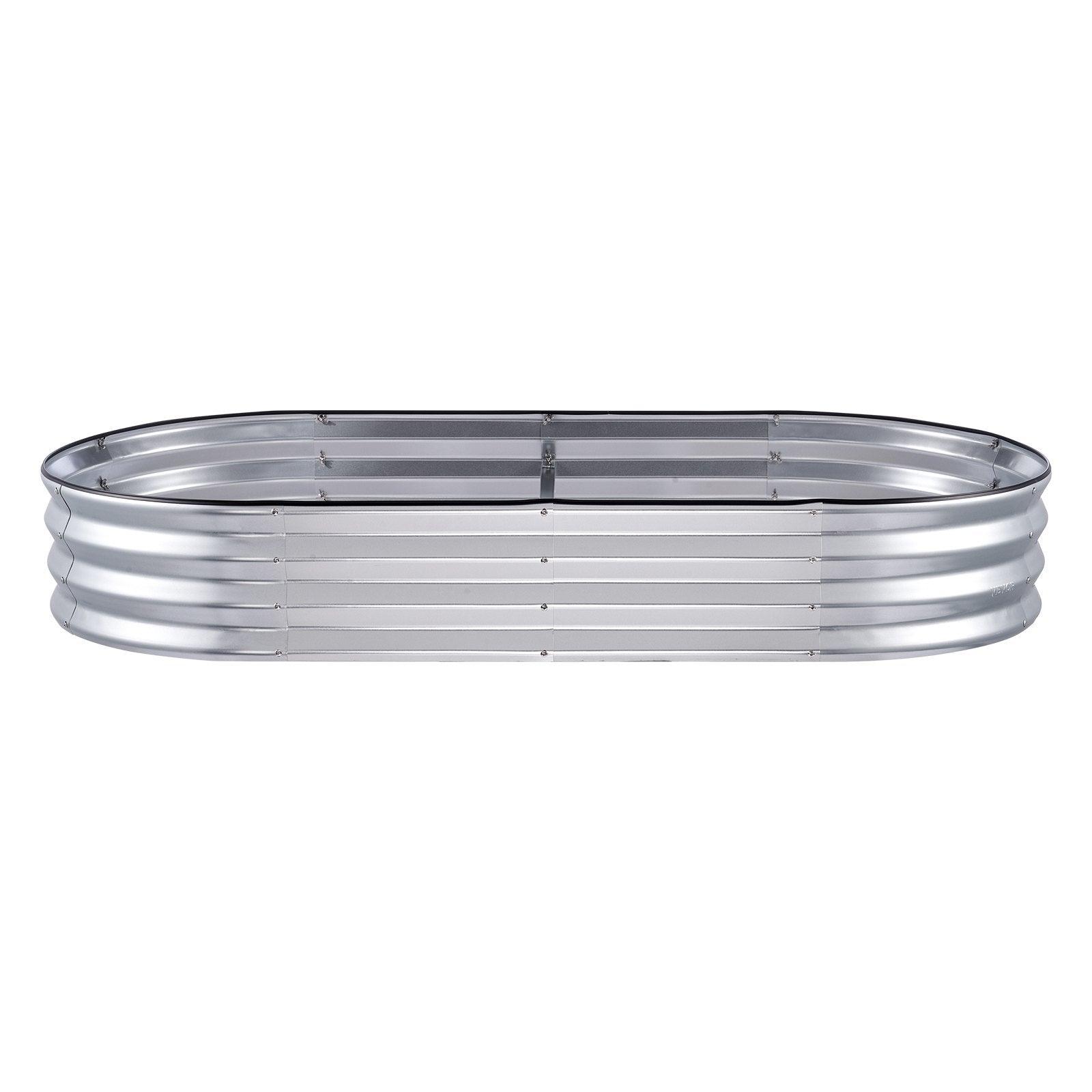 VEVOR Raised Garden Bed Galvanized Metal Planter Box Silver - Inside The Bars