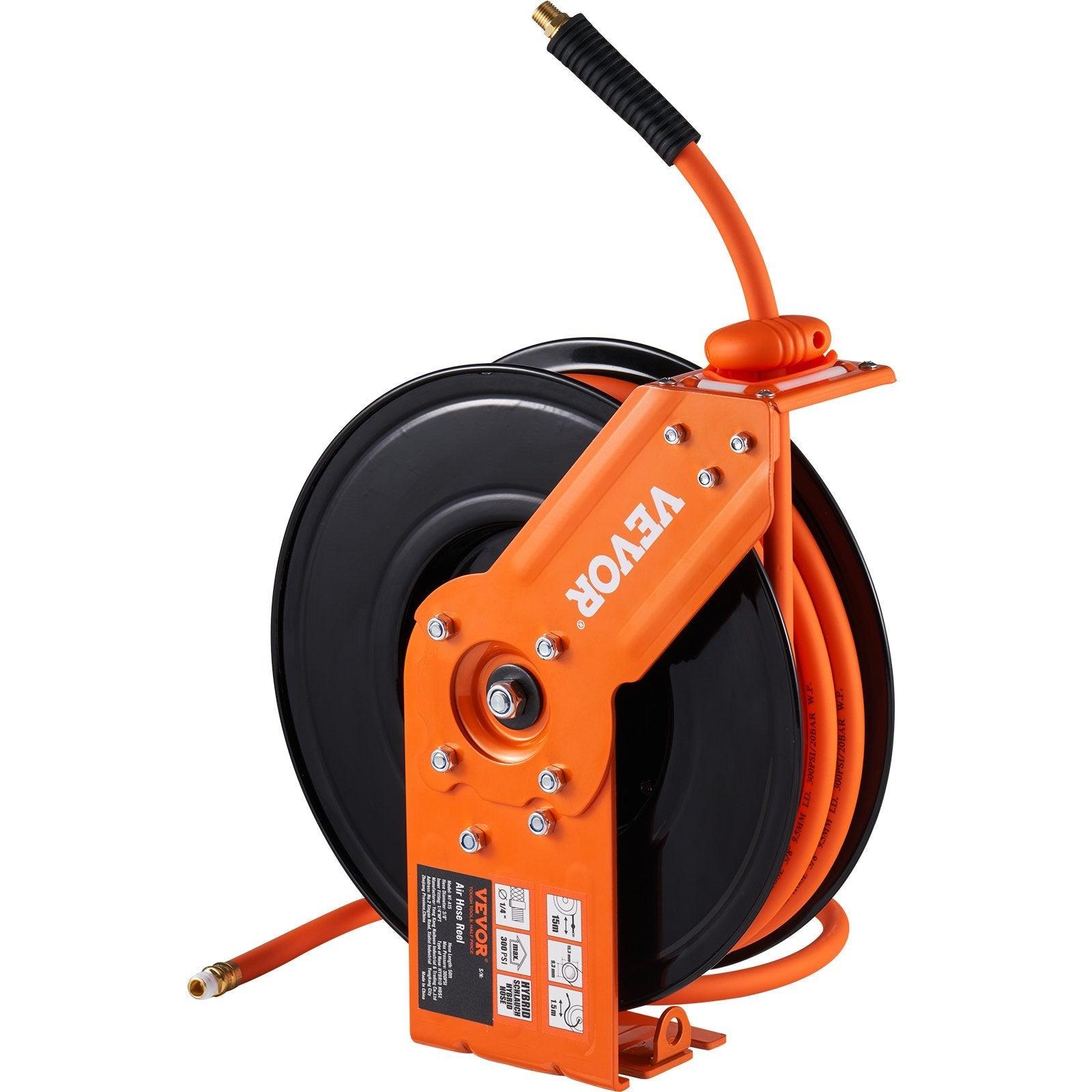 VEVOR Retractable Air Hose Reel 50 FT Hybrid 300PSI - Inside The Bars
