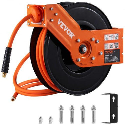VEVOR Retractable Air Hose Reel 50 FT Hybrid 300PSI - Inside The Bars