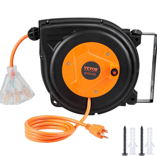 VEVOR Retractable Extension Cord Reel 30 FT Heavy Duty - Inside The Bars