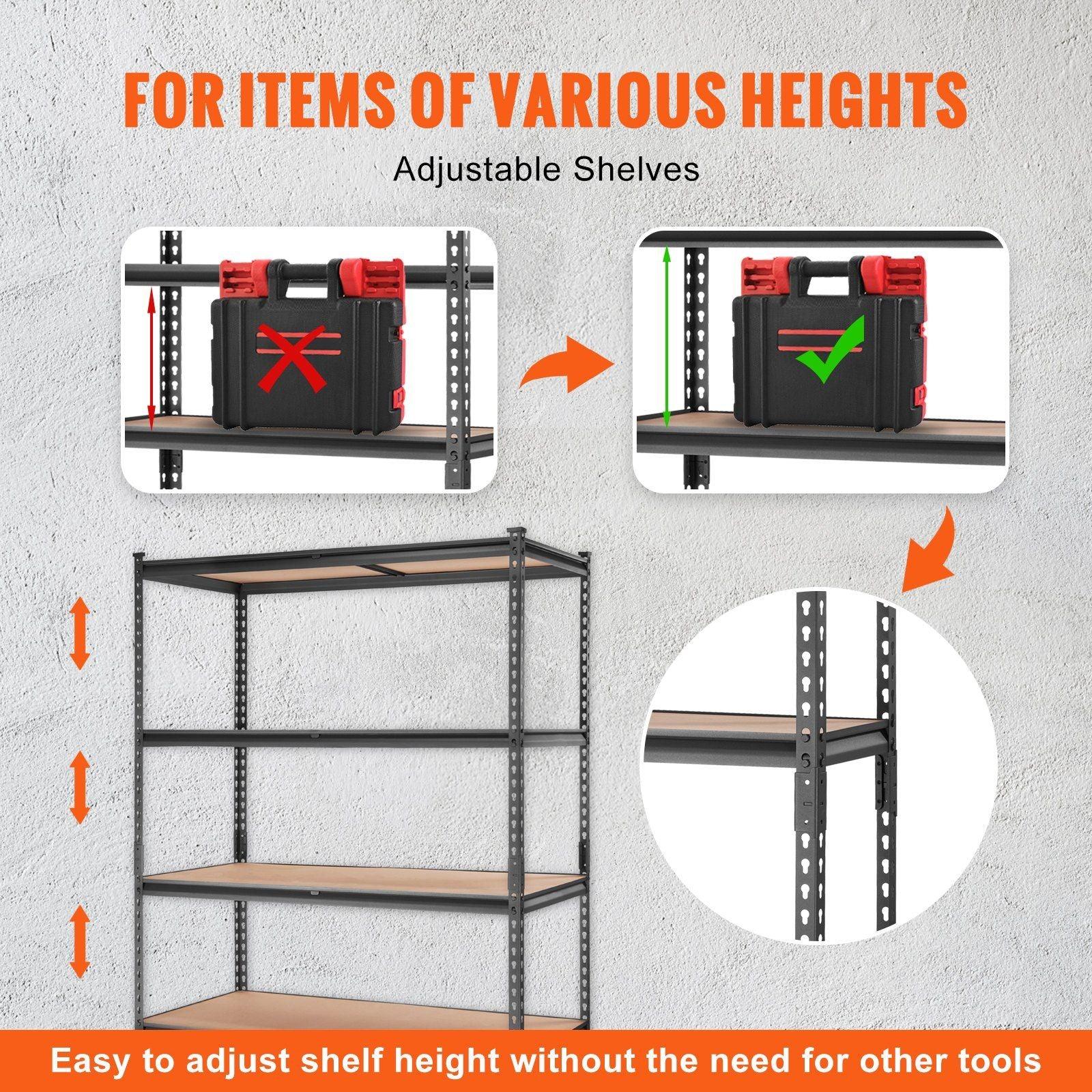 VEVOR Storage Shelving Unit 5 - Tier Adjustable Heavy Duty - Inside The Bars