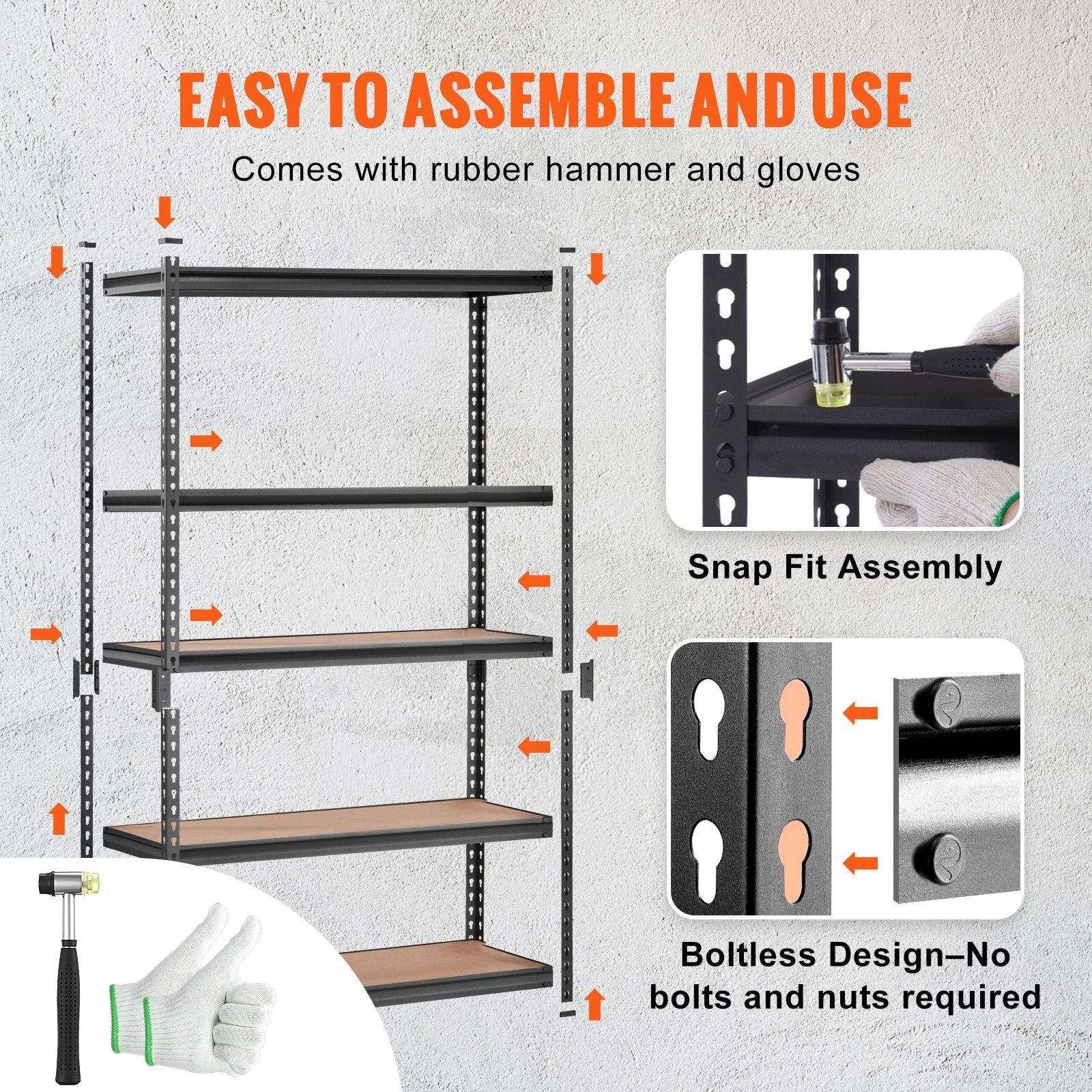 VEVOR Storage Shelving Unit 5 - Tier Adjustable Heavy Duty - Inside The Bars