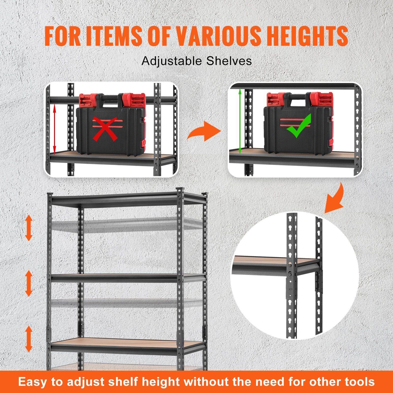 VEVOR Storage Shelving Unit 5 - Tier Adjustable Heavy Duty - Inside The Bars