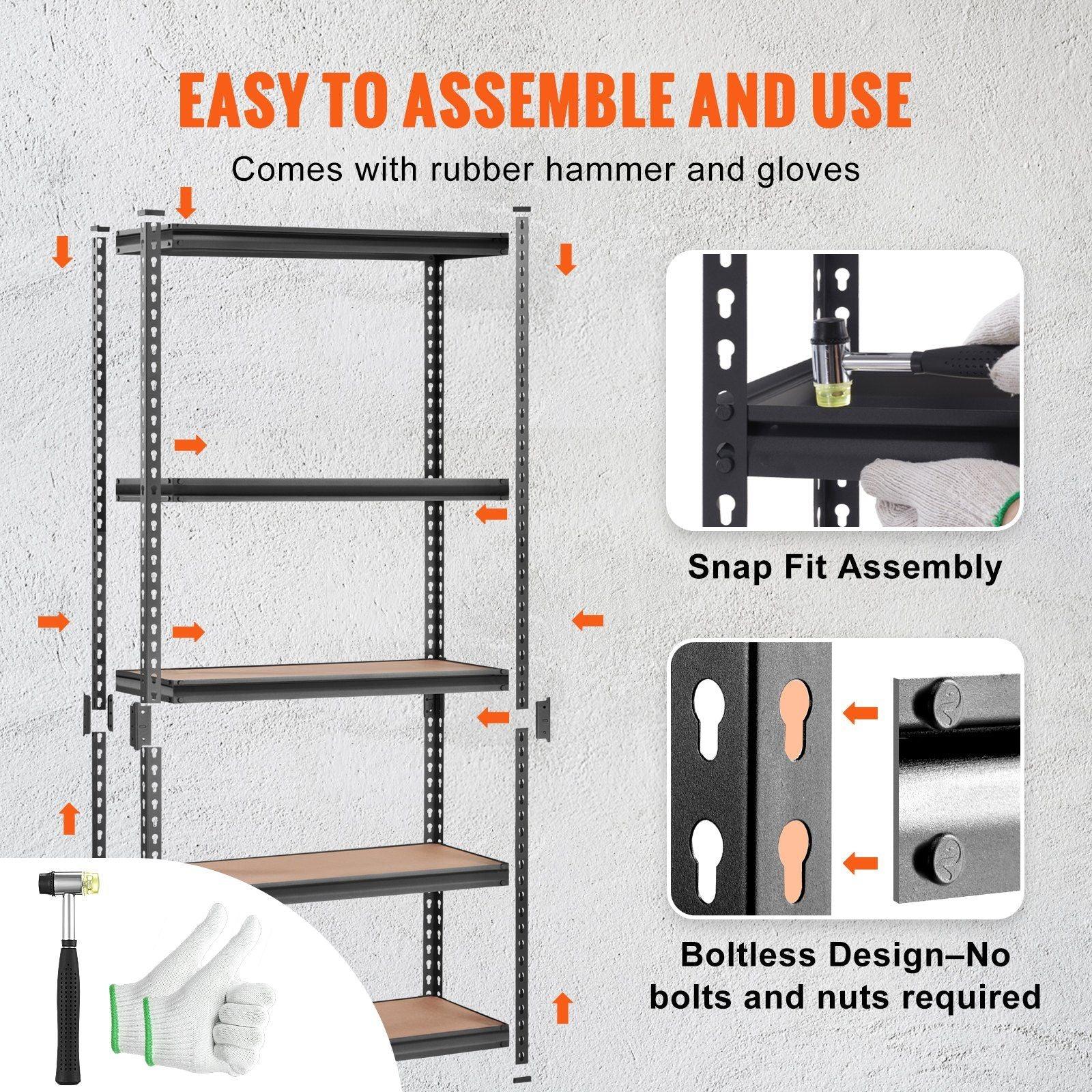 VEVOR Storage Shelving Unit 5 - Tier Adjustable Heavy Duty - Inside The Bars
