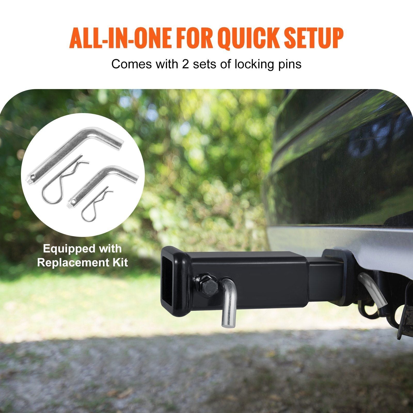 VEVOR Trailer Hitch Extender Fits 2 Inch Receiver 7 Inch - Inside The Bars