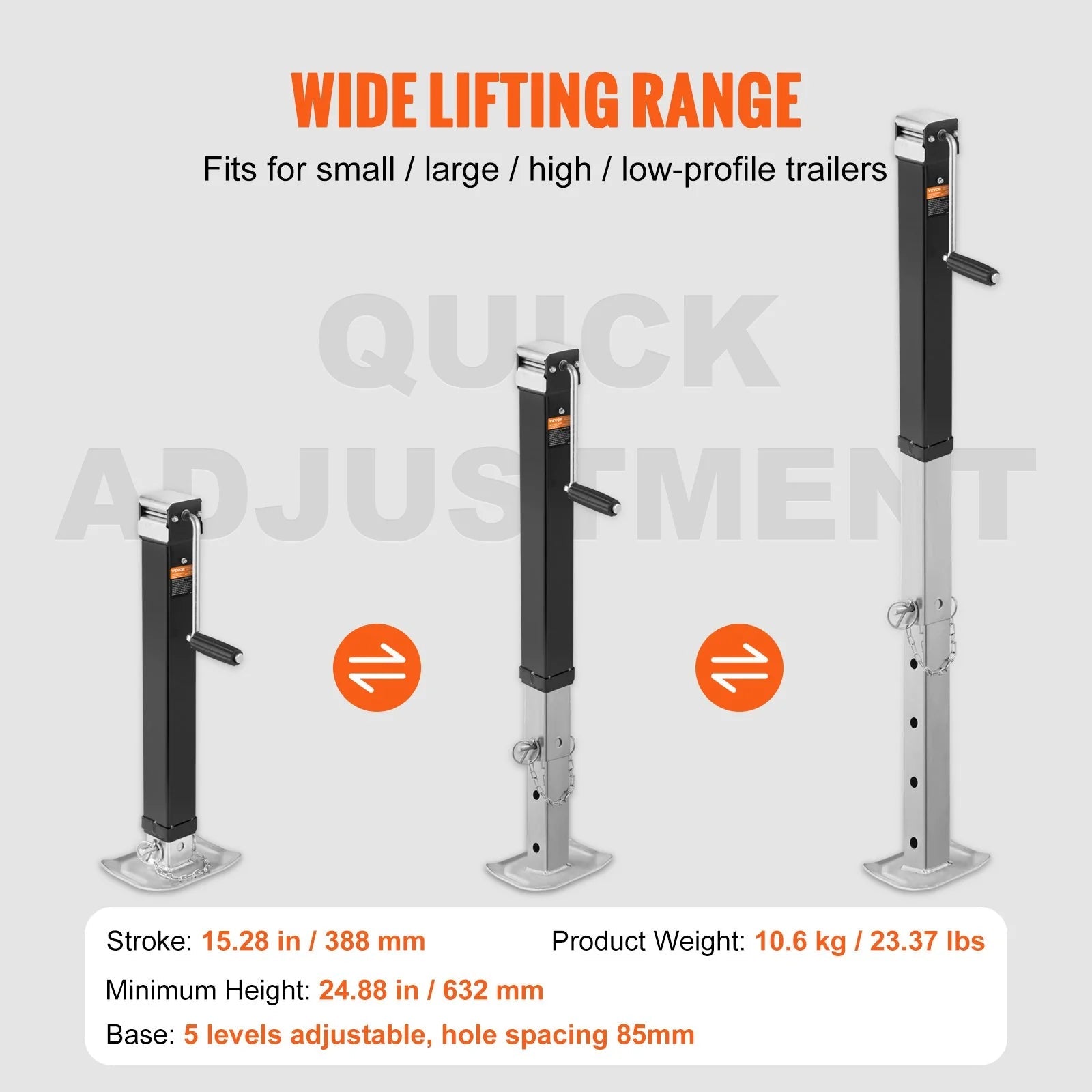 VEVOR Trailer Jack Stand 8000 Lb Capacity for RV Yacht - Inside The Bars