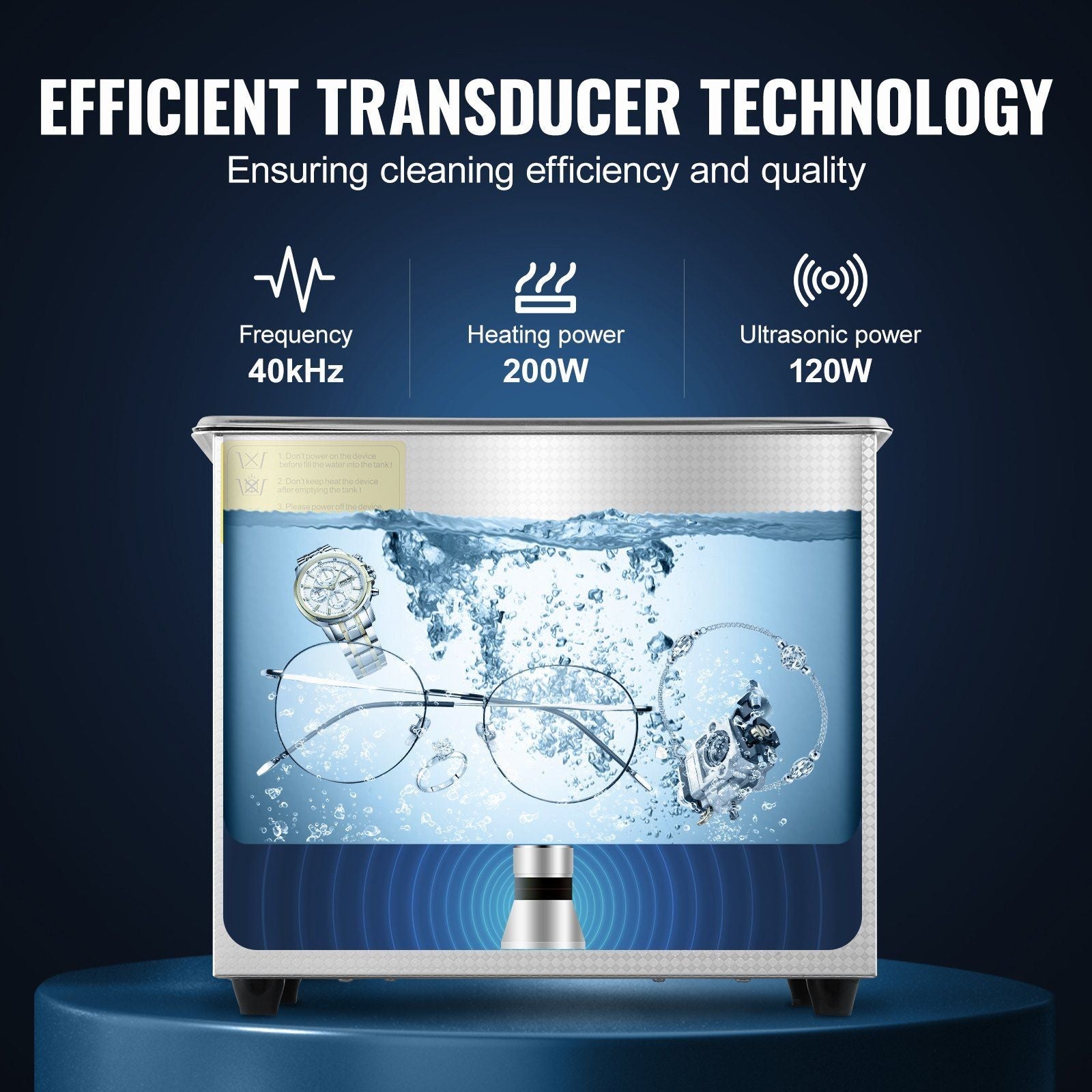 VEVOR Ultrasonic Cleaner with Digital Timer and Heater 3L - Inside The Bars