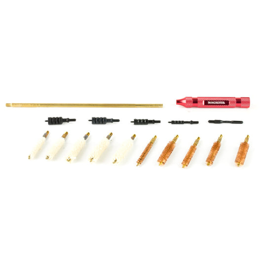 Win Univ Pistol Clng Kit 21pc Card for Firearm Care - Inside The Bars