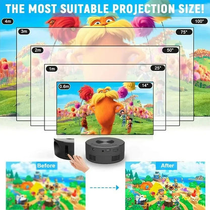 YT200 Smart Projector LED HD TV Video Projector 4K 1500 Lumens Portable Mini Home Cinema - Inside The Bars